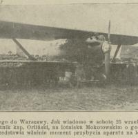 Przybycie Orlińskiego, 1926