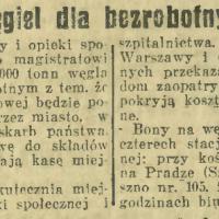 Węgiel dla bezrobotnych, 1926