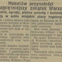 Mokotów przyszłości, 1926
