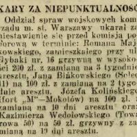 Za niepunktualność, 1926