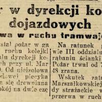 Pożar w dyrekcji, 1927