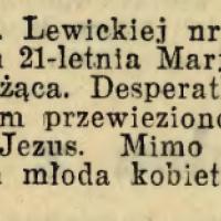 Samobójstwo ługiem, 1927