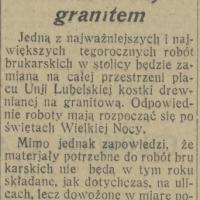Dojazd zamurowany, 1927