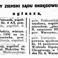 Postępowania spadkowe, 1927