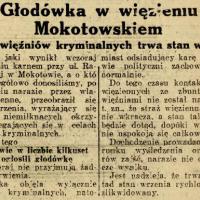 Głodówka w więzieniu, 1927