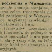 Plan metra zatwierdzony, 1927