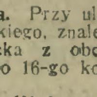 Trup dziecka z obciętą głową, 1927