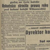 Wypadek robotnicy, 1927