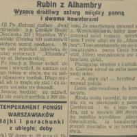 Rubin z Alhambry, 1927