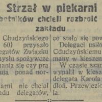 Strzał w piekarni, 1927