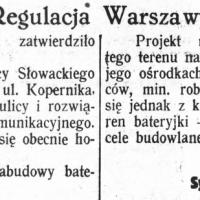 Regulacja Wierzbna, 1927