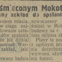 Nowoczesna spalarnia, 1927