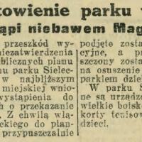 Umiastowienie parku, 1928
