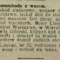 Starcie z wozem, 1928