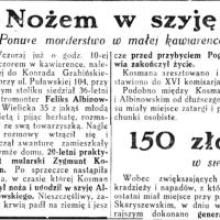 Nożem w szyję, 1928