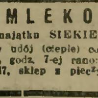 Mleko z Siekierek, 1928