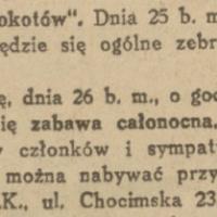 Zabawa całonocna, 1929