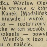 Zemsta na świadku, 1929