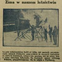 Zima w lotnictwie. Przygotowanie Fokkera do lotu. 1929.