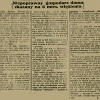 Abram Pasamonk, gospodarz domu Czerniakowska 48 skazany za budowę bez pozwolenia. 1929