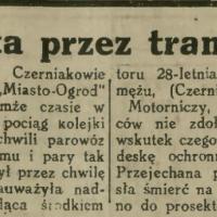 Zabita przez tramwaj. 1929.