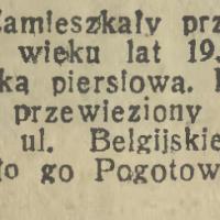 Strzał w piersi, 1929