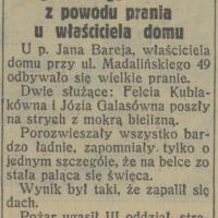 Z powodu prania, 1929