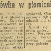 Taksówka w płomeniach. Olszewska 8. 1929.