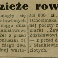 Kradzieże rowerów Kradzieże rowerów, 1929