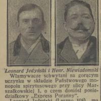 Henryk Niewiadomski schwytany, 1929