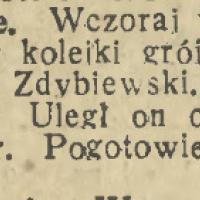 Wypadek na kolejce, 1929