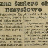 Tragiczna śmierć chorego umysłowo. 1929.