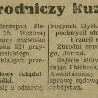 Zbrodniczy kuzyn, ulica Górska, siekiera. 1929.