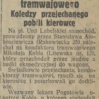 Konduktor potrącony przez auto. Koledzy pobili kierowcę. 1929