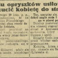 Osmu opyszków usiłowało wrzucić kobietę do stawu. 1929.