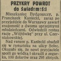 Powrót do świadomości, 1929