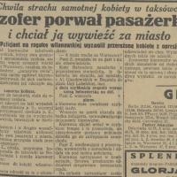 Szofer porwał pasażerkę. Sobieskiego. 1929