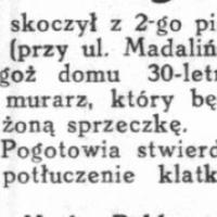 Potłuczenie klatki, 1929