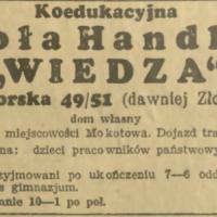 Szkoła Wiedza, 1929