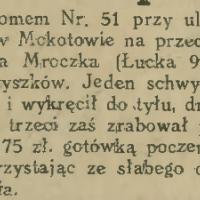 Okradziony na pustkowiu. Madalińskiego. 1929