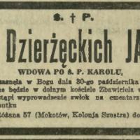 Ś. P. Karolina Jankowska, 1929