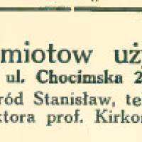 Badanie Żywności, 1930