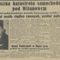 Straszna katastrofa, 1930