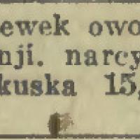 Ogłoszenie, ogrodnictwo, sprzedaż, Olkuska 15. 1930