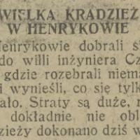 Wielka kradzież, 1930