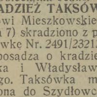 Kradzież taksówki, 1930