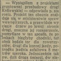 Przebudowa drogi Królewskiej, 1930