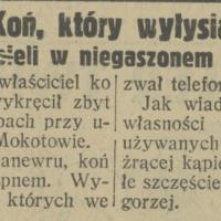 Koń wyłysiał, 1930