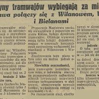 Połączenie z Wilanowem, 1930