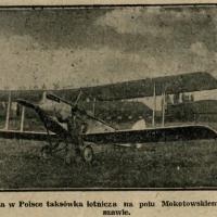 Pierwsza w Polsce taksówka lotnicza. 1930.